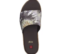 Zehentrenner & Sandalen*högl Damen Strand-Pantolette mit Batikprint Sommer-Schuhe 3-10 0738 in oder Pink Braun