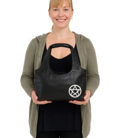 Rucksäcke & Taschen*BioworldMerch HIM Punkrock-Band Schulter-Tasche Damen Handtasche mit breitem Riemen 23x13x10,5cm LB103930HIM0 Schwarz/Grau