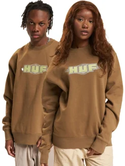 Sweater & Pullover|Pullover & Sweater*HUF Quality Crewneck Pullover schlamm