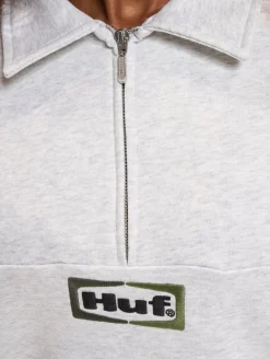 Sweater & Pullover|Pullover & Sweater*HUF Slate Quarter Zip Fleece Pullover grau meliert