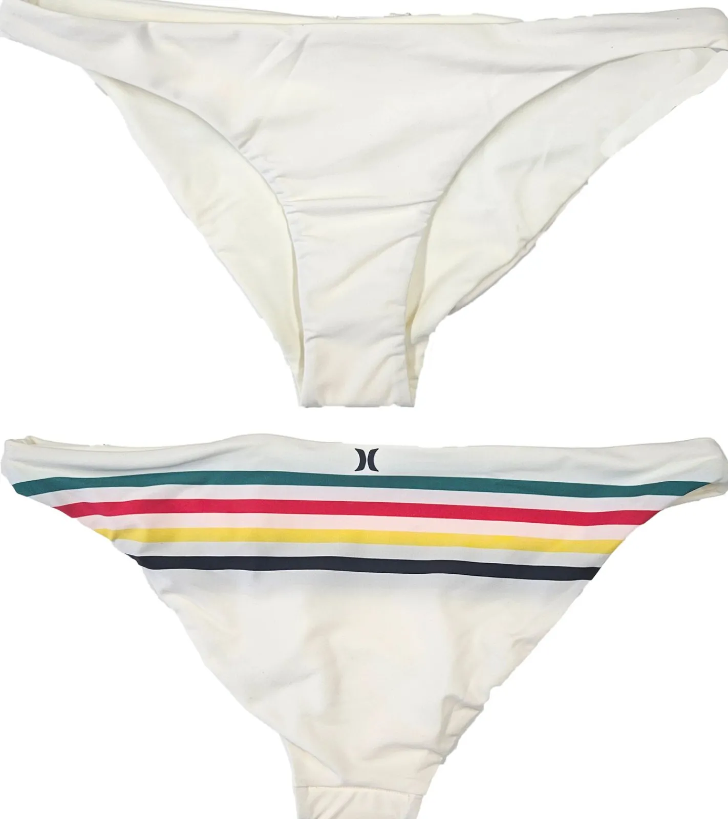 Wassersport|Bademode & Nachtwäsche*Hurley Quick Dry Pendleton Glacier Damen Bikini-Unterteil wende Bademode gestreift Bikini-Panty AJ9508 133 Beige