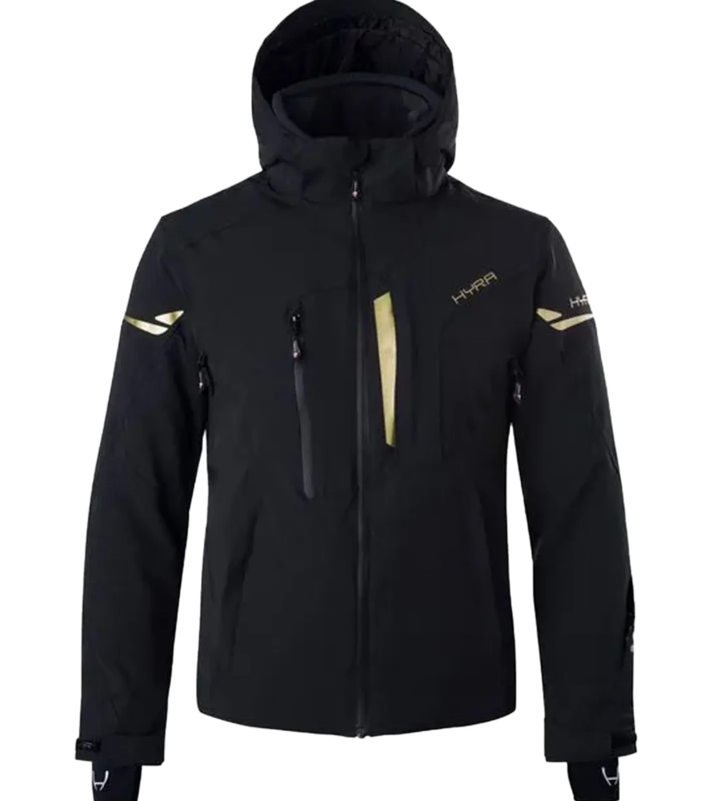 Jacken & Mäntel*HYRA Milano Herren Ski-Jacke 3M THINSULATE wasserfeste Schnee-Jacke mit Kapuze HMG1001 01 Schwarz