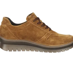 Sneaker & Turnschuhe*igi&co Damen Echtleder-Sneaker mit Reißverschluss Alltags-Schuhe mit Wechselfußbett Made in Italy 01-1089584 Braun
