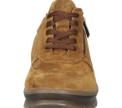 Sneaker & Turnschuhe*igi&co Damen Echtleder-Sneaker mit Reißverschluss Alltags-Schuhe mit Wechselfußbett Made in Italy 01-1089584 Braun