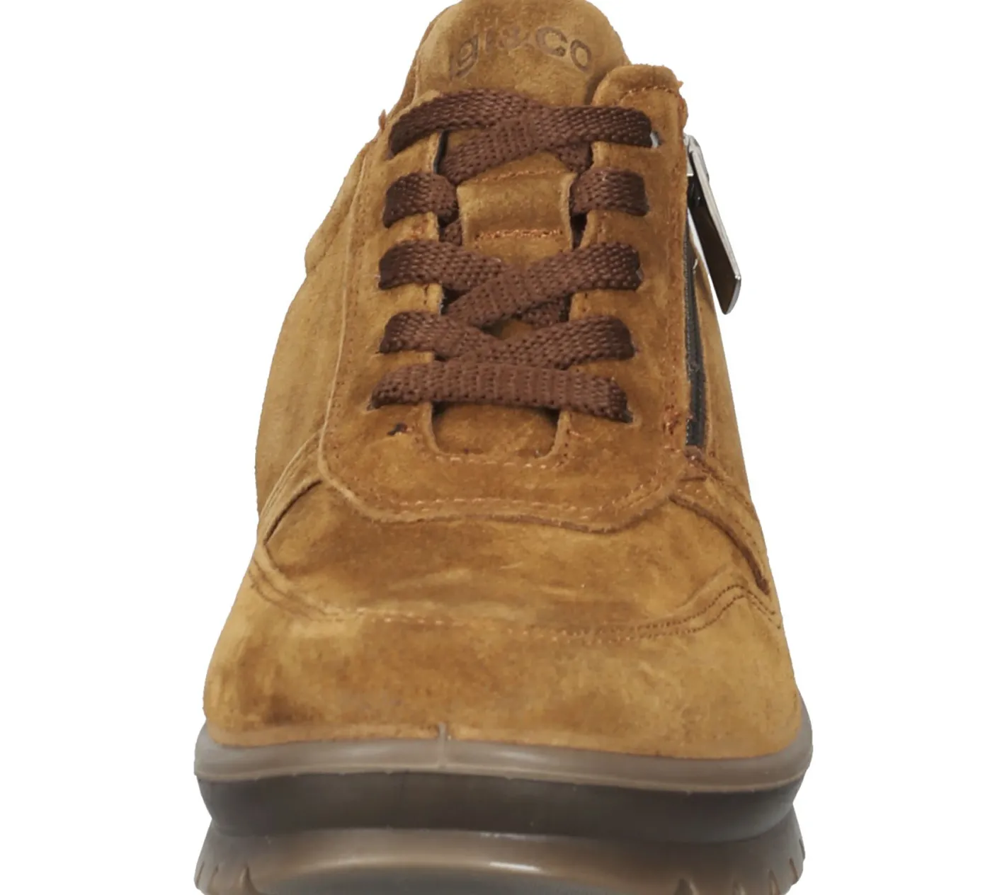 Sneaker & Turnschuhe*igi&co Damen Echtleder-Sneaker mit Reißverschluss Alltags-Schuhe mit Wechselfußbett Made in Italy 01-1089584 Braun