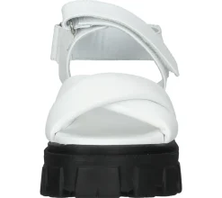 Zehentrenner & Sandalen*ILC Andrea Damen Plateau-Sandalen mit Klettverschluss Echtleder-Sandalette C45-8543-02 Weiß