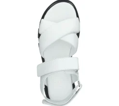 Zehentrenner & Sandalen*ILC Andrea Damen Plateau-Sandalen mit Klettverschluss Echtleder-Sandalette C45-8543-02 Weiß