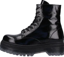 Boots & Stiefel*ILC Damen Biker-Stiefelette mit derber Sohle Echtleder-Boots C40-3681-16-01 Schwarz