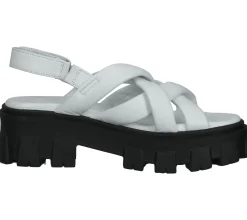 Zehentrenner & Sandalen*ILC Damen Sandalette Riemchen-Sandalen mit derber Sohle Echtleder C45-8541-02 Weiß