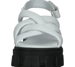 Zehentrenner & Sandalen*ILC Damen Sandalette Riemchen-Sandalen mit derber Sohle Echtleder C45-8541-02 Weiß