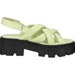 Zehentrenner & Sandalen*ILC Damen Sandalette Riemchen-Sandalen mit derber Sohle Echtleder C45-8541 -05 Grün