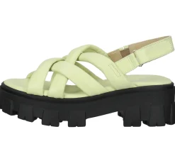 Zehentrenner & Sandalen*ILC Damen Sandalette Riemchen-Sandalen mit derber Sohle Echtleder C45-8541 -05 Grün