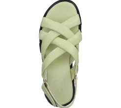 Zehentrenner & Sandalen*ILC Damen Sandalette Riemchen-Sandalen mit derber Sohle Echtleder C45-8541 -05 Grün