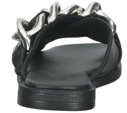 Zehentrenner & Sandalen|Pantoffeln & Hausschuhe*ILC Evelyn Soft Damen Pantolette Echtleder-Sandale mit extravagantem Riemen Sommer-Schuhe C45-8585 -01 Schwarz