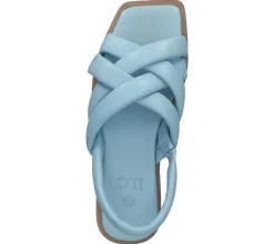 Zehentrenner & Sandalen*ILC Evelyn Soft Damen Sandalette Riemchen-Sandalen Echtleder C45-8580 -11 Hellblau