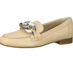 Ballerinas & Slipper*ILC Hilart Damen Echtleder-Slipper Loafer Sommer-Schuhe Schlupf-Schuhe C45-8502 -06 Beige