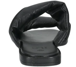 Zehentrenner & Sandalen|Pantoffeln & Hausschuhe*ILC Liberika Damen Pantolette Echtleder-Sandale mit verdrehtem Riemen Sommer-Schuhe C45-3720-01 Schwarz