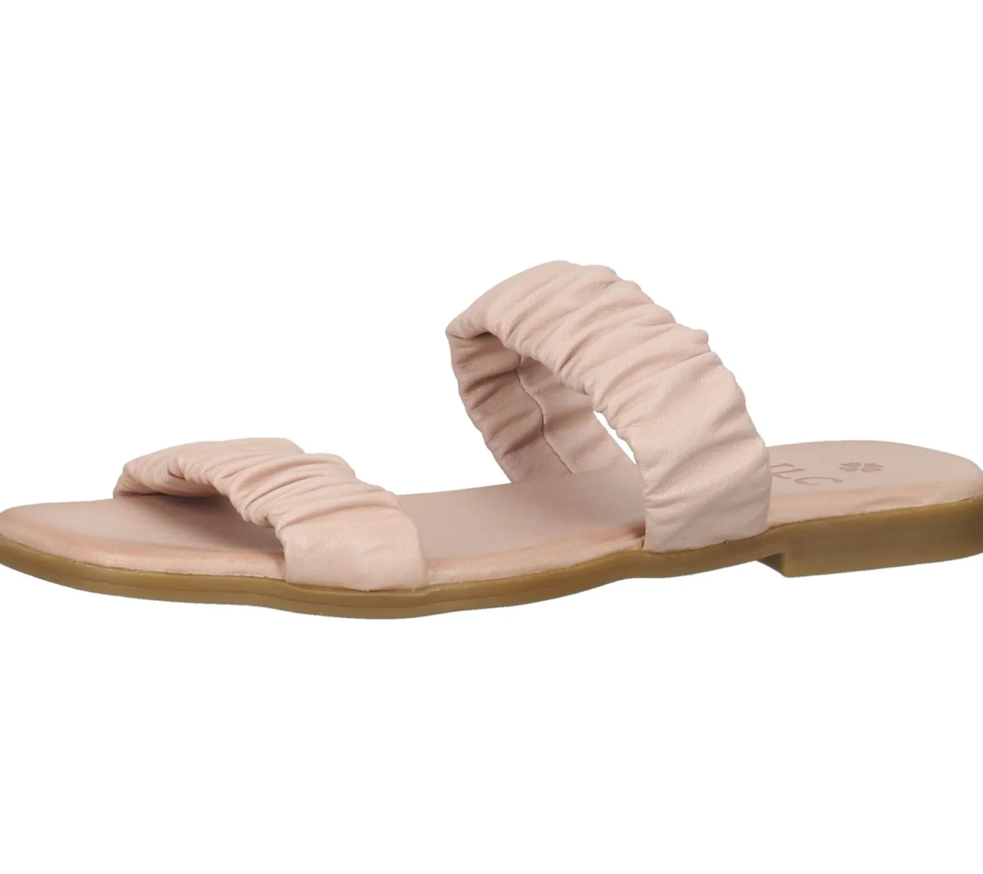 Zehentrenner & Sandalen|Pantoffeln & Hausschuhe*ILC Livia Damen Pantolette Echtleder-Sandale mit gerafftem Riemen Sommer-Schuhe C45-3784 -09 Rosa