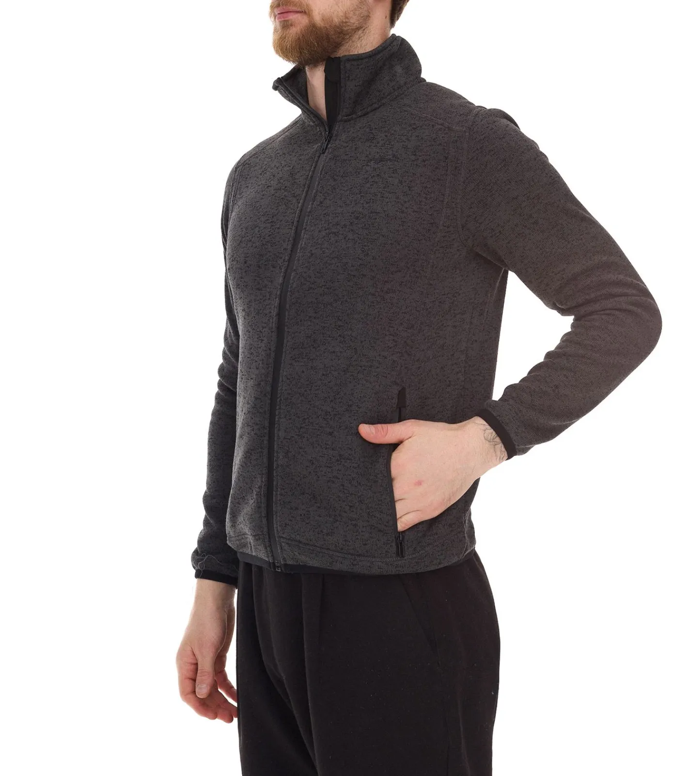 Jacken & Mäntel*ILLMATIC Mingo Herren Übergangsjacke mit hochschließendem Reißverschluss Zip-Jacke in Fleece-Optik IL007 Grau