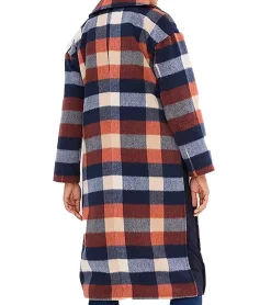 Große Größen|Mäntel & Jacken*O46bpx 2in1 Mantel karierter Damen Mantel Umstandsmode Schwangerschafts-Jacke nachhaltige Jacke 943562 Blau/Rot/Beige