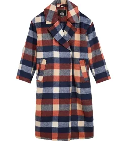 Große Größen|Mäntel & Jacken*O46bpx 2in1 Mantel karierter Damen Mantel Umstandsmode Schwangerschafts-Jacke nachhaltige Jacke 943562 Blau/Rot/Beige