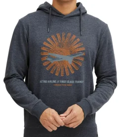 Pullover & Sweater*INDICODE Forzo Herren Baumwoll-Hoodie nachhaltiger Kapuzen-Sweater mit großem Frontprint 55-581MM in Grau, Navy oder Schwarz