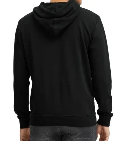Pullover & Sweater*INDICODE Forzo Herren Baumwoll-Hoodie nachhaltiger Kapuzen-Sweater mit großem Frontprint 55-581MM 999 Schwarz