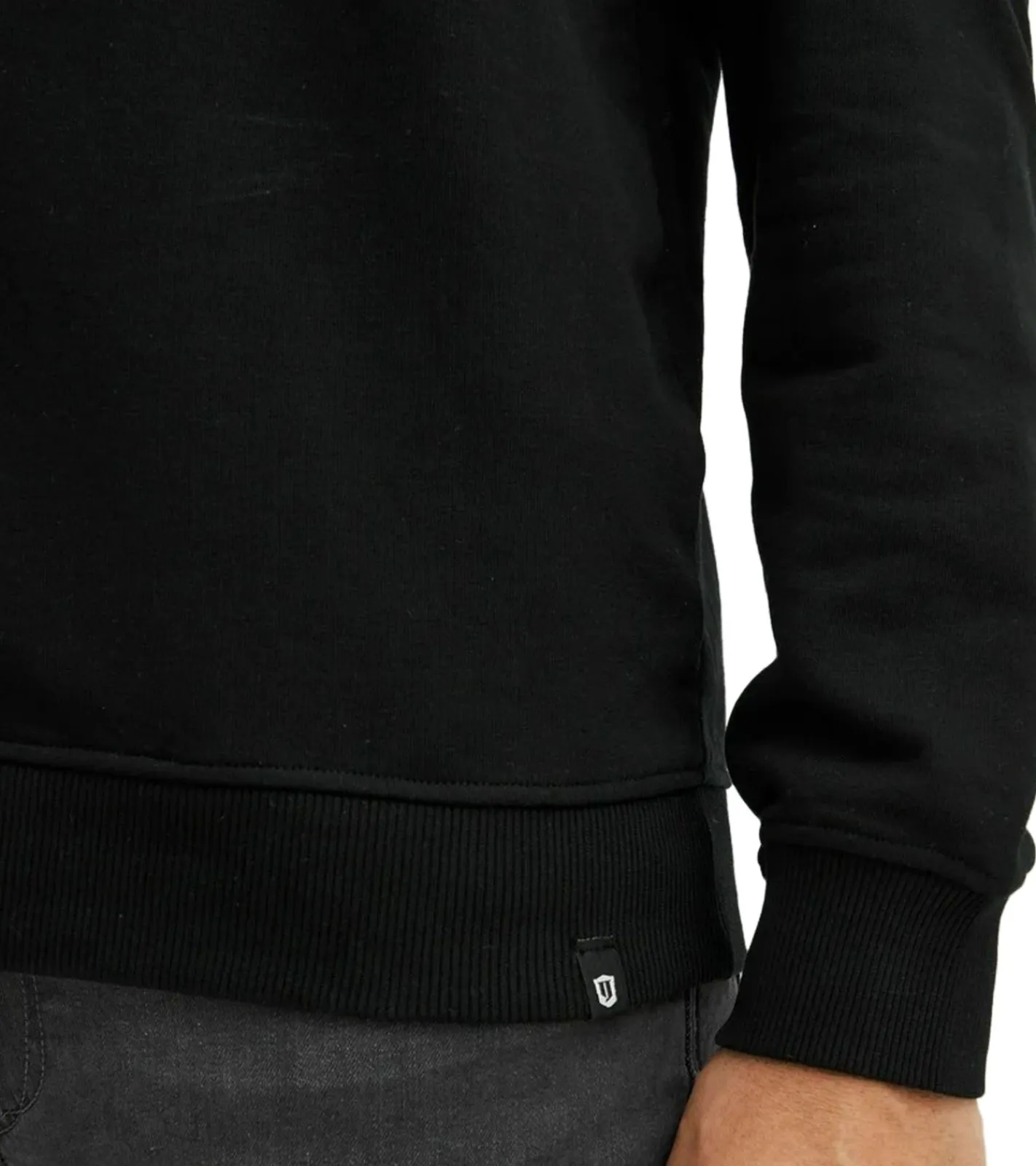 Pullover & Sweater*INDICODE Forzo Herren Baumwoll-Hoodie nachhaltiger Kapuzen-Sweater mit großem Frontprint 55-581MM 999 Schwarz