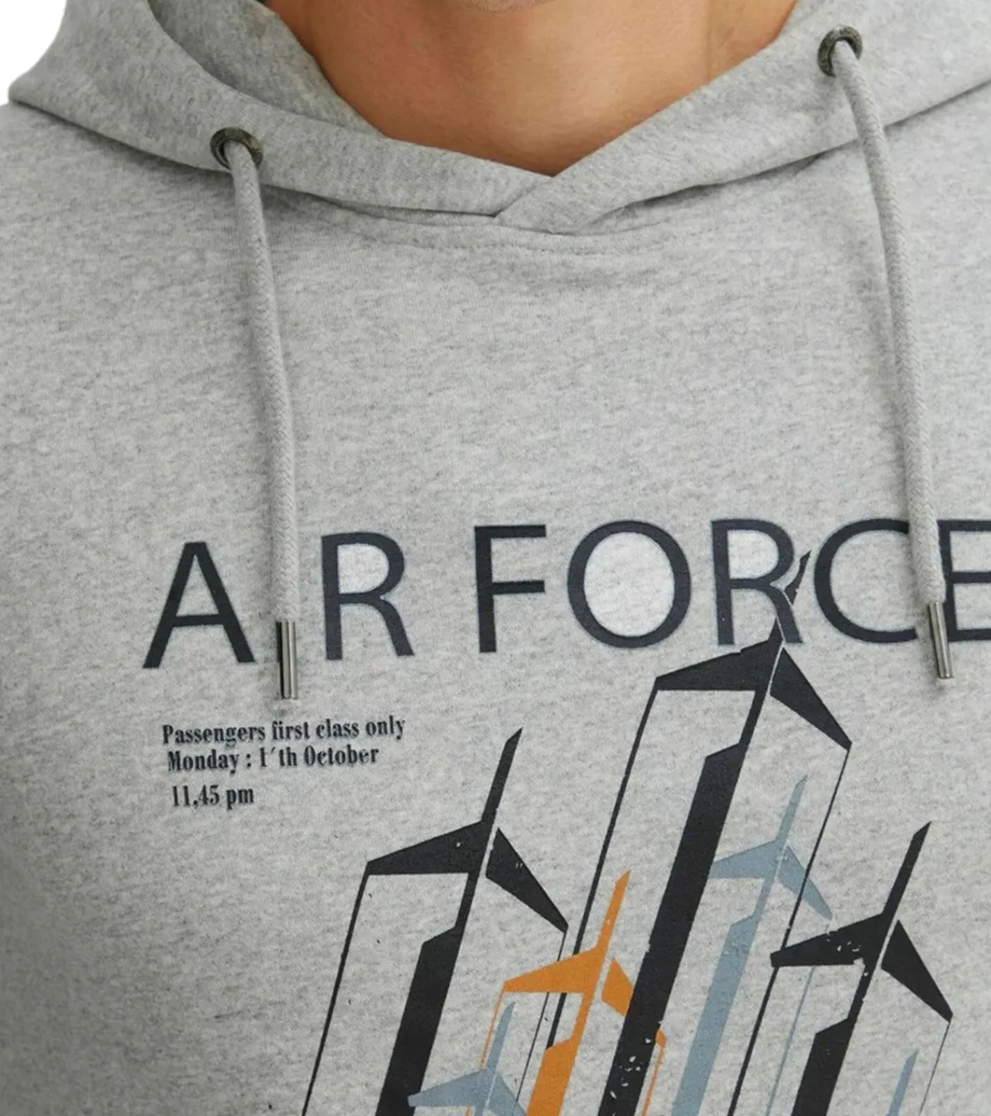 Pullover & Sweater*INDICODE Forzo Herren Baumwoll-Hoodie nachhaltiger Kapuzen-Sweater in melierter Optik 55-581MM 913 Grau