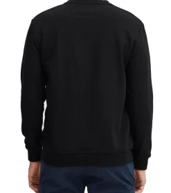 Pullover & Sweater*INDICODE IDForz Herren Baumwoll-Pullover Rundhals-Sweater mit großem Frontprint 55582MM 999 Schwarz