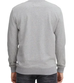 Pullover & Sweater*INDICODE IDForz Herren Baumwoll-Pullover Rundhals-Sweater mit großem Frontprint 55582MM , Grau oder Blau Schwarz