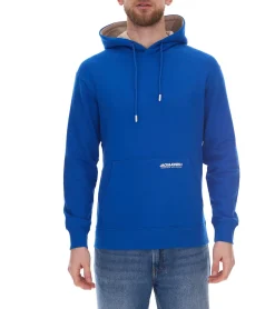 Pullover & Sweater*Jack & Jones Elegacy Herren Hoodie Kapuzen-Pullover Baumwoll-Sweater 12256534 Blau