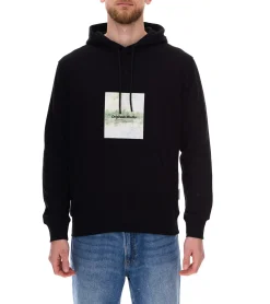 Pullover & Sweater*Jack & Jones Esterbro Newton Herren Kapuzen-Pullover Baumwoll-Pullover mit Originals Studio Print 12266801 Schwarz