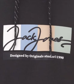 Pullover & Sweater*Jack & Jones Herren Kapuzen-Pullover mit Baumwollanteil Langarm-Shirt mit farblichen Akzenten 12262421 Grün