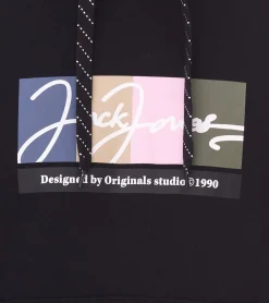 Pullover & Sweater*Jack & Jones Herren Kapuzen-Pullover mit Baumwollanteil Langarm-Shirt mit farblichen Akzenten 12262421 Schwarz, Weiß, Grün oder Beige