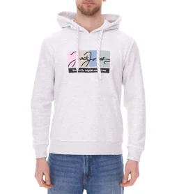Pullover & Sweater*Jack & Jones Herren Kapuzen-Pullover mit Baumwollanteil Langarm-Shirt mit farblichen Akzenten 12262421 Schwarz, Weiß, Grün oder Beige
