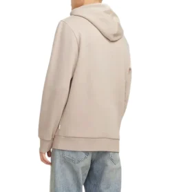 Pullover & Sweater*Jack & Jones Herren Kapuzen-Pullover Baumwoll-Pullover mit Schriftzug Langarm-Shirt 12255617 Beige, , Lindgrün oder Schwarz Hellblau