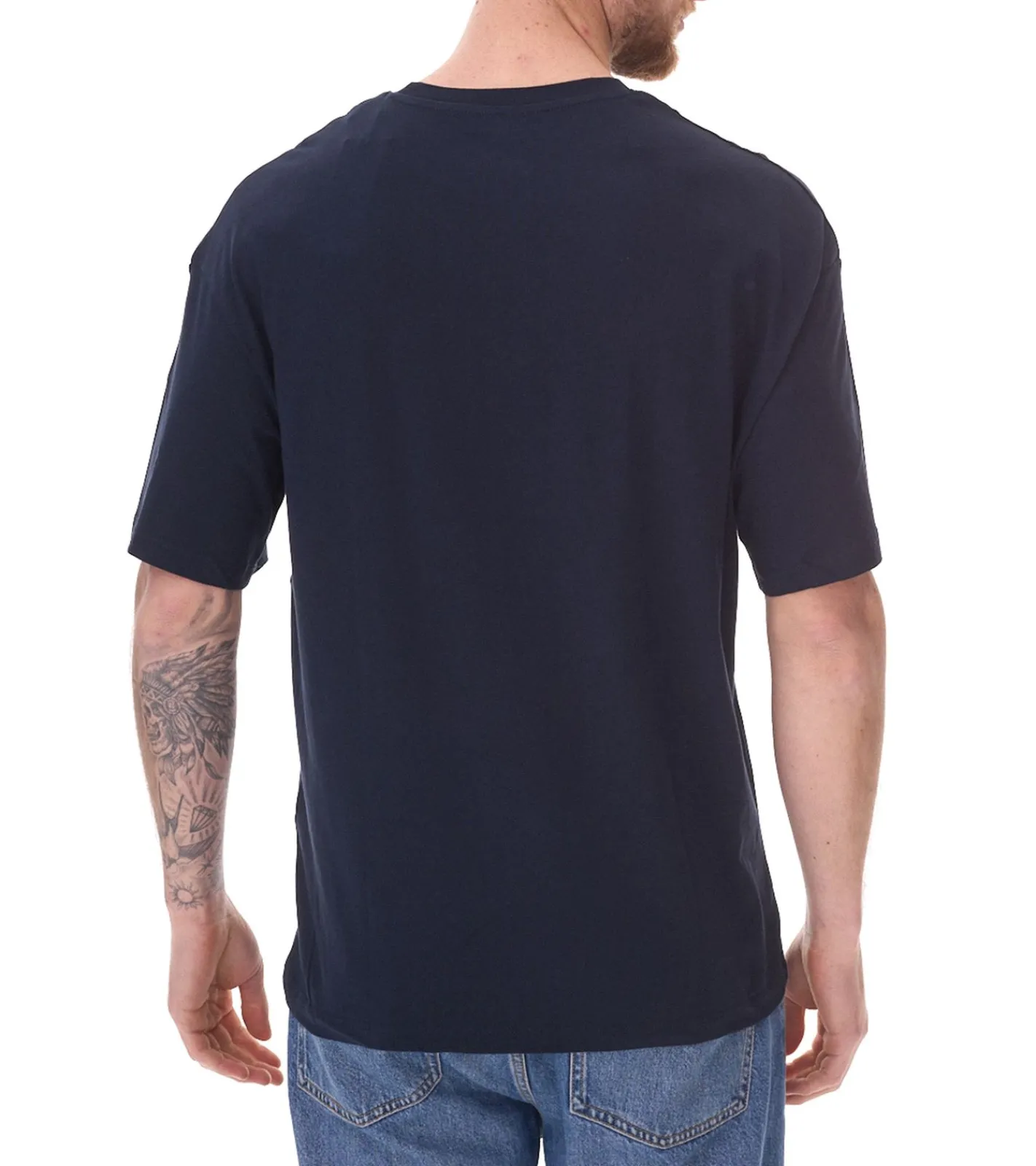 T-Shirts & Tank Tops*Jack & Jones Herren Rundhals-Shirt Baumwoll-Shirt T-Shirt Kurzarm-Shirt 12258883 Beige/Weiß oder Dunkelblau/Beige