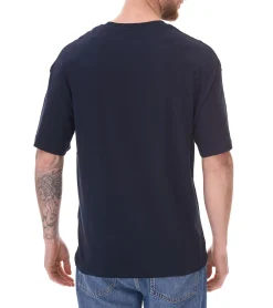 T-Shirts & Tank Tops*Jack & Jones Herren Rundhals-Shirt Baumwoll-Shirt T-Shirt Kurzarm-Shirt 12258883 Dunkelblau//Beige