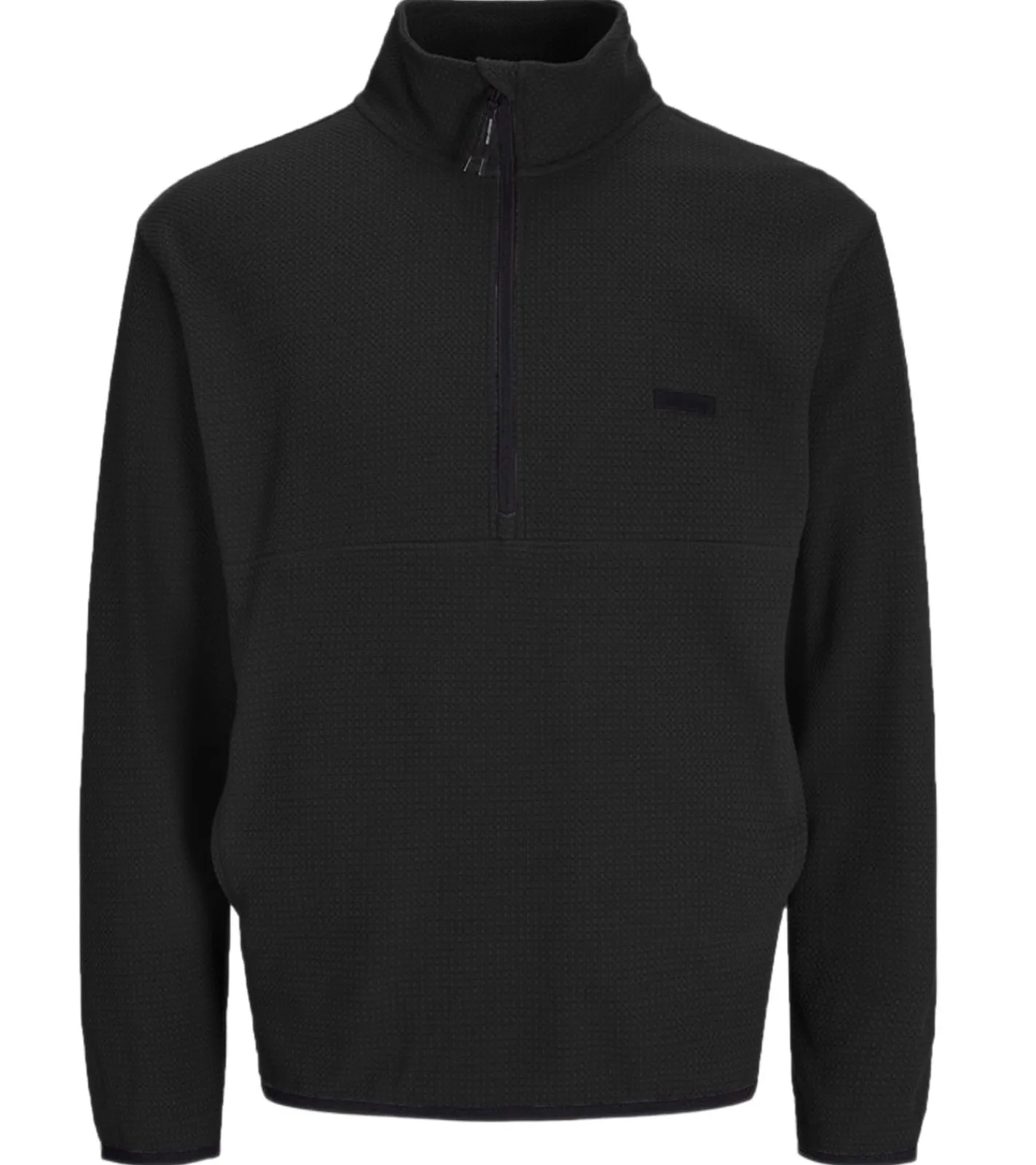 Pullover & Sweater*Jack & Jones Herren schlichter Troyer-Pullover Baumwoll-Pullover mit Stehkragen Langarm-Shirt 12266649 Schwarz oder Grau