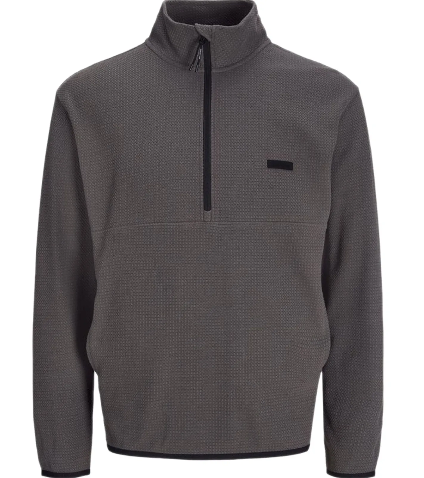 Pullover & Sweater*Jack & Jones Herren schlichter Troyer-Pullover Baumwoll-Pullover mit Stehkragen Langarm-Shirt 12266649 Schwarz oder Grau