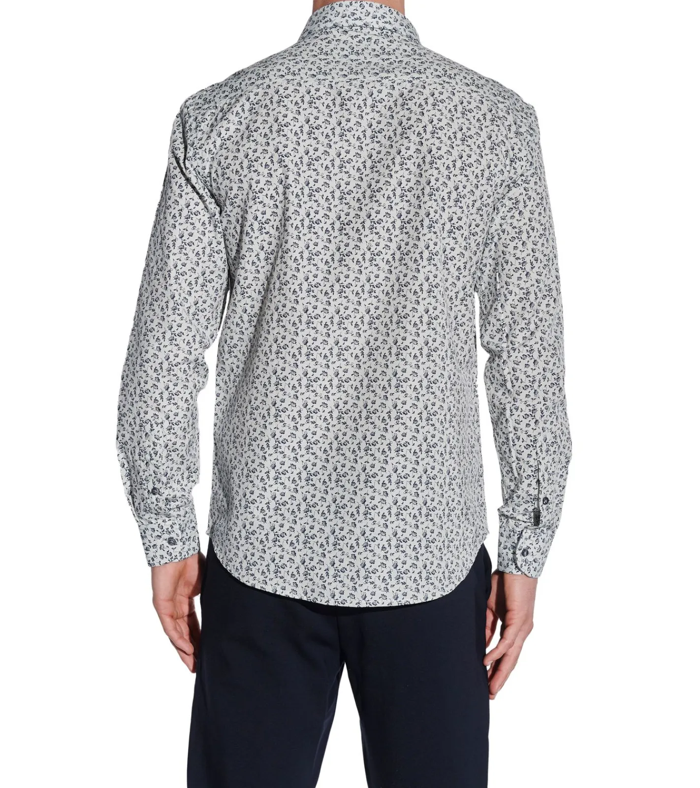 Hemden & Poloshirts*JAN PAULSEN Herren Langarm-Hemd Blumendruck in Slim-Fit Form Baumwoll-Hemd 901289 leicht Mint-Grün