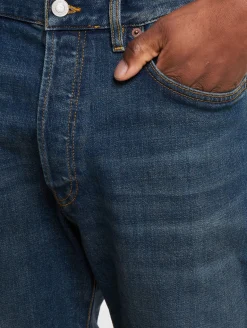 Jeans & Hosen*JEANERICA Herren Baumwoll-Jeans im Loose Fit Style Freizeit-Jeans dunkelblau