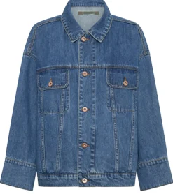 Jacken & Mäntel*JEANERICA Herren Jeansjacke im Vintage-Stil Übergangs-Jacke Baumwoll-Jacke Oversized Blau