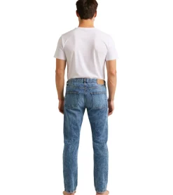 Jeans & Hosen*JEANERICA Herren 5-Pocket Tapered Fit Jeans Ausgeh-Jeans TM005 Blau