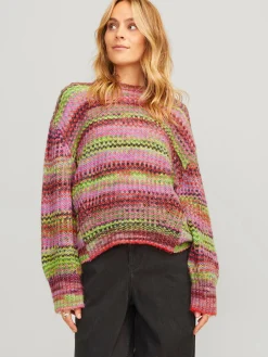 Sweater & Pullover*JJXX Simone Space Dye Rundhalspullover feurig rot/multi space dye