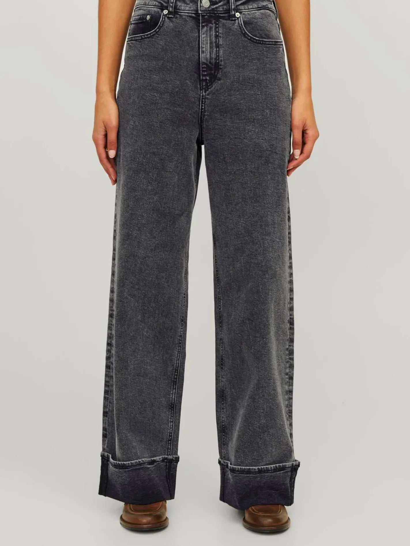 Hosen & Jeans*JJXX Tokyo Wide Fold High Waist Jeans grauer Denim