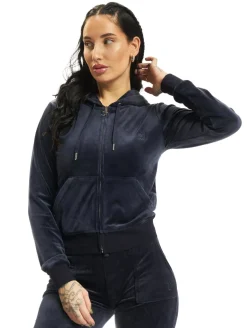 Sweater & Pullover*Juicy Couture Kapuzenpullover mit durchgehendem Reißverschluss und Reißverschlusslasche & JC nightsky