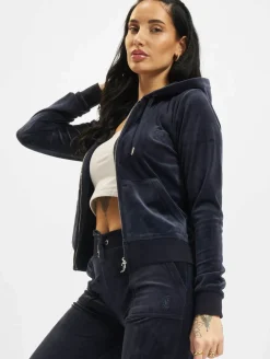 Sweater & Pullover*Juicy Couture Kapuzenpullover mit durchgehendem Reißverschluss und Reißverschlusslasche & JC nightsky