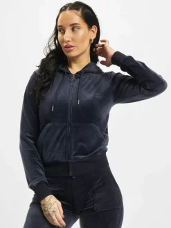 Sweater & Pullover*Juicy Couture Kapuzenpullover mit durchgehendem Reißverschluss und Reißverschlusslasche & JC nightsky